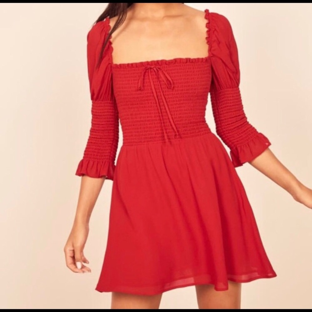 Reformation red mini dress, small.